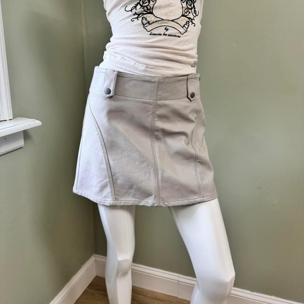 Free People We The Free Faux Leather‎ Mini Skirt Gray Size 26